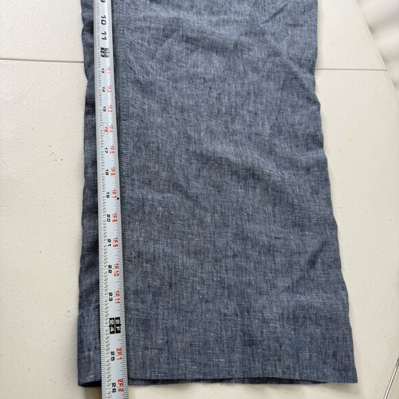 LL Bean 100% Linen Pull On Pants Size 20W Wide Leg Blue Travel Coastal Beachy - Picture 6 of 10